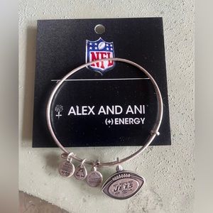 SILVER ALEX & ANI - NFL, NY JETS 🏈 CHARM BANGLE BRACELET